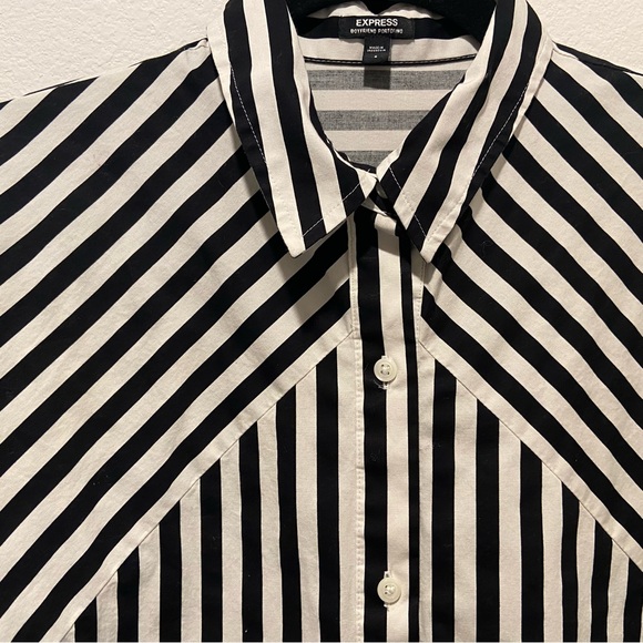 EXPRESS Striped Boyfriend Portofino Shirt Size S - Picture 4 of 8